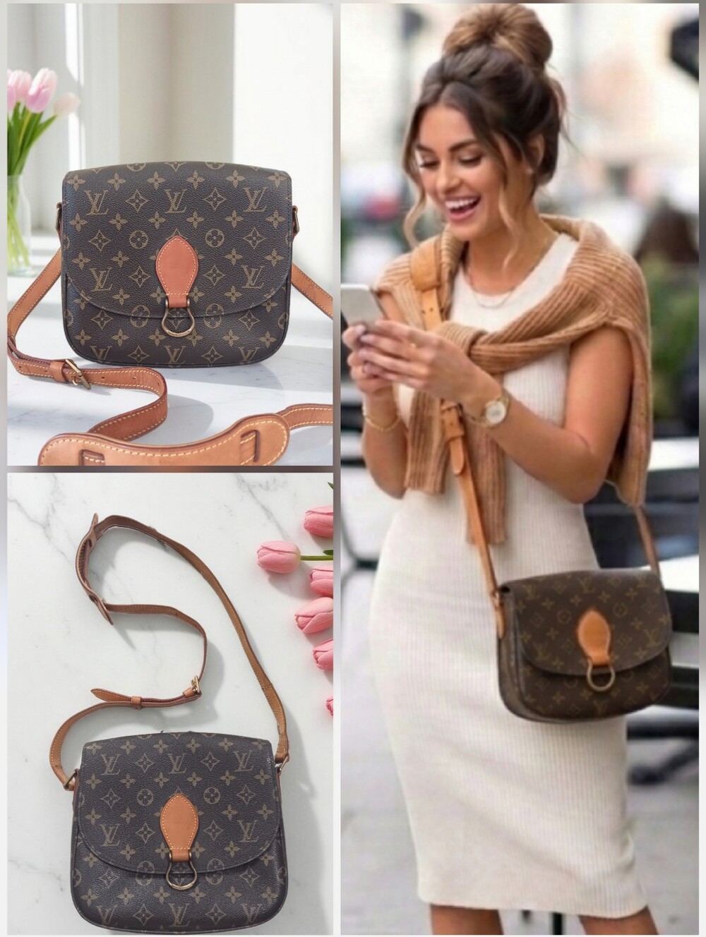 Louis Vuitton Saint Cloud GM Monogram Crossbody Vintage 1998 ✨ COA